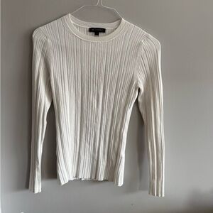 Banana Republic Ivory Ribbed Crew Neck Sweater Women’s Medium